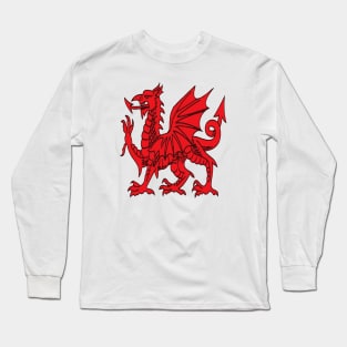 The Red Dragon or Y Ddraig Goch Isolated Vector Art Long Sleeve T-Shirt